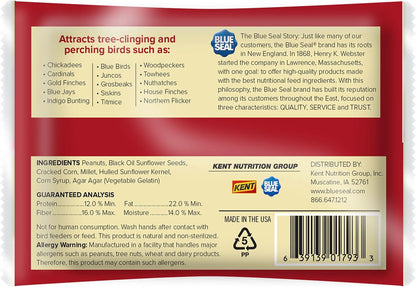 Blue Seal Woodpecker Suet Treat Bars for Wild Birds - No Mess Suet Feed, Food for Woodpeckers, Cardinals, Sparrows & More - 8 oz Bird Seed Cakes (Pack of 12)
