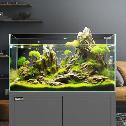 LYPHARD AQUARIUMS Tall Rimless Aquarium 3 Gallon, Ultra Clear Low Iron Nano Fish Tank for Betta, L7.9×W7.9×H11.8 Glass Thickness 5mm with EVA Foam Leveling Mat