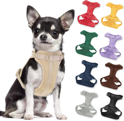 No Pull Lightweight Dog Harness: Adjustable Durable Breathable Mesh Pet Vest Harness with Soft & Comfortable Cushion, for Small Medium Large Dogs (XS, Sand Color)
