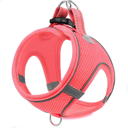 Joytale Small Dog Harness, Breathable Mesh Step-in Vest, Reflective Soft Padded Harnesses for Medium Dogs, Pink, XL