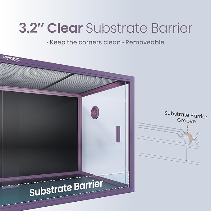 120 Gallon Bearded Dragon Tank,48" x 24" x 24" Reptile Tank with Sliding Door Top Screen Ventilation, Front Opening Reptile Enclosure for Easy Maintenance