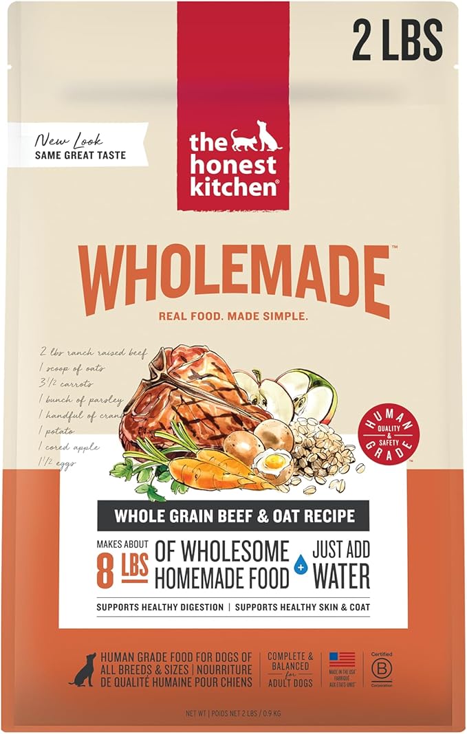 The Honest Kitchen Wholemade™ Whole Grain Beef & Oat Dog Food, 2 lb Bag