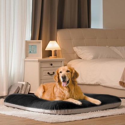 Magic Dog Super Soft Large Dog Bed, 39 Inches Orthopedic Foam Pet Beds with Anti Slip Bottom, Dog Sleeping Mattress with Removable and Washable Cover, Dark Grey L,39'' X 33.5'' X 3.7''