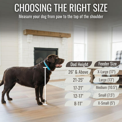 GrooveThis Woodshop - Personalized Elevated Dog Bowl Stand for Large, Medium, Small, X-Small Dogs - Stainless Steel Food and Water Bowls - Raised Dog Dish (X-Large, Brown)