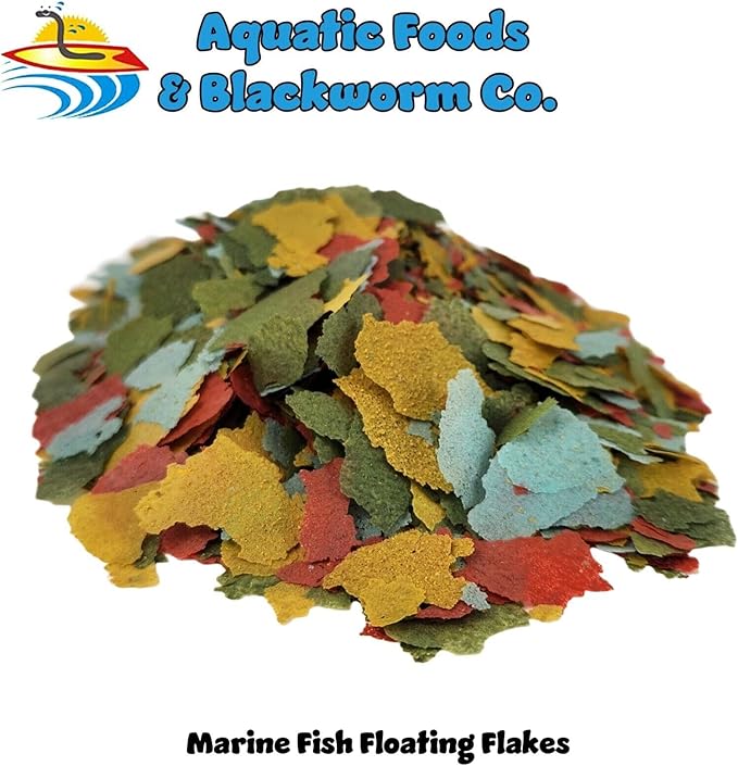 Aquatic Foods Inc. Marine Fish Flakes of Red & Green Algae, Seaweeds for Tangs, Butterflies, Angelfish, Anthias, Clown Fish, Damsels...WL…5-lbs Poly Bag