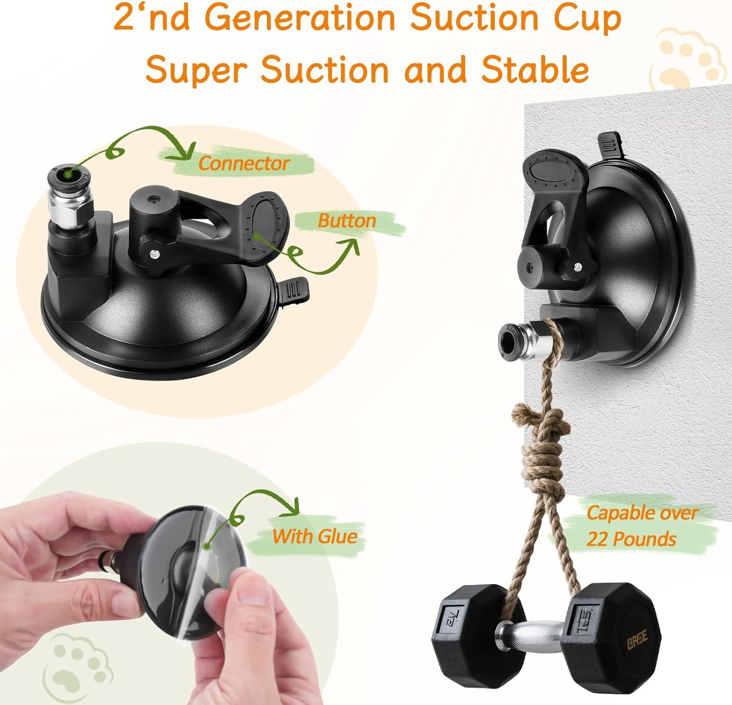 Cat Wand Toy, Interactive Kitten Feather Toys Self Play, Cat Teaser for Indoor Cats Reusable Suction Cup Toys for Indoor Cats Kittens Play Exercise