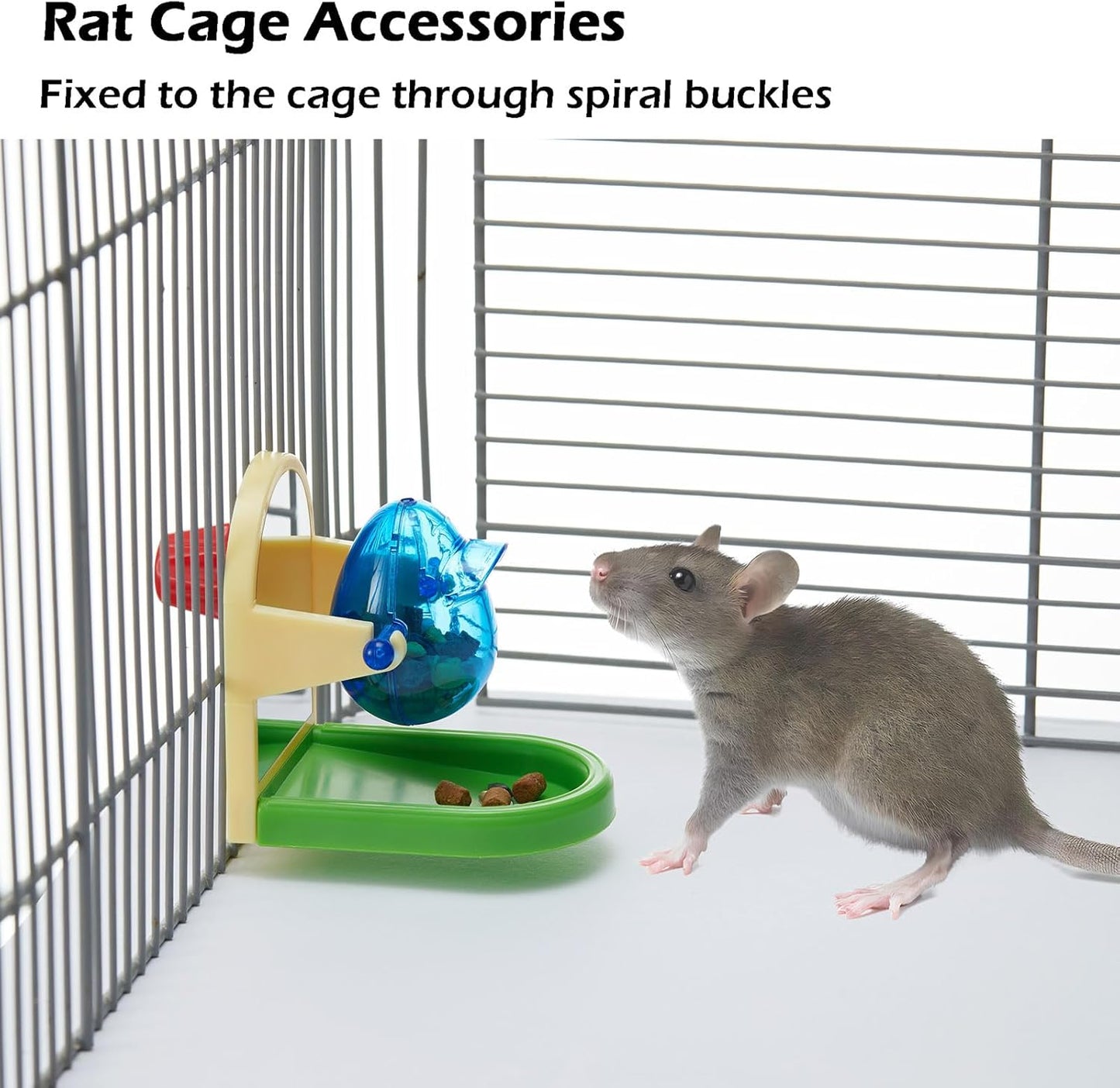 Rat Enrichment Toys, Interactive Foraging Toys For Rats, Intelligence Growth Rat Enrichment Puzzle Games, Treat Dispensing Slow Feeder for Rats Cage Toy, Bird Foraging Toy for Parakeet Conure (1Pcs)