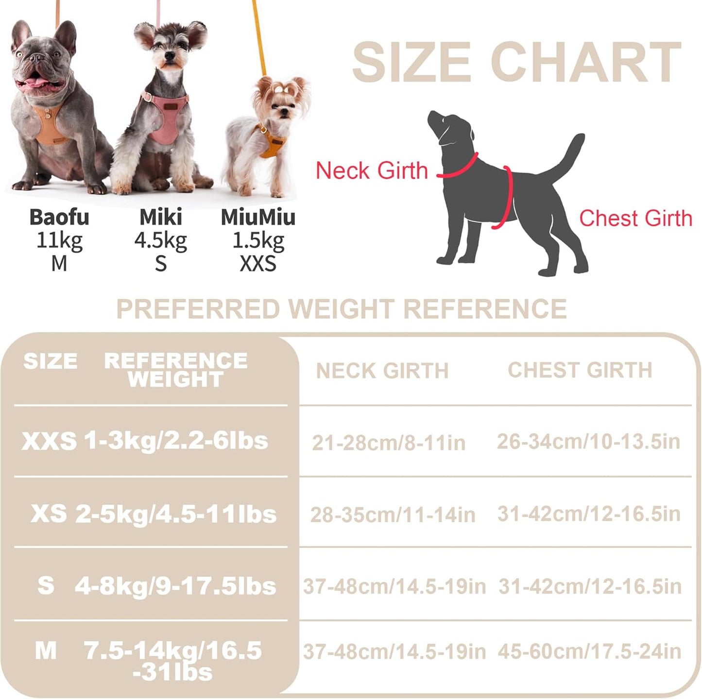 Puppytie No Pull Small Dog Harness with Multifunction Dog Leash,Lightweight Soft Adjustable No Choke Escape Proof Pet Harness Vest Pet Harness Vest,Glossy Pearl White,S