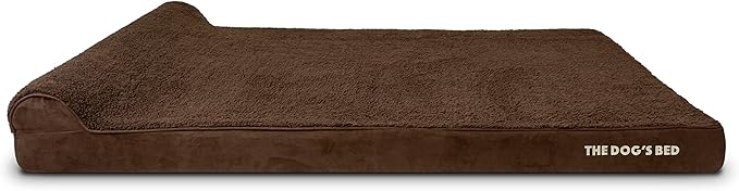 The Dog’s Bed Orthopedic Headrest Dog Bed XXXL Brown Plush, Memory Foam, Pain Relief for Arthritis, Hip & Elbow Dysplasia, Post Surgery, Lameness, Waterproof Washable Cover
