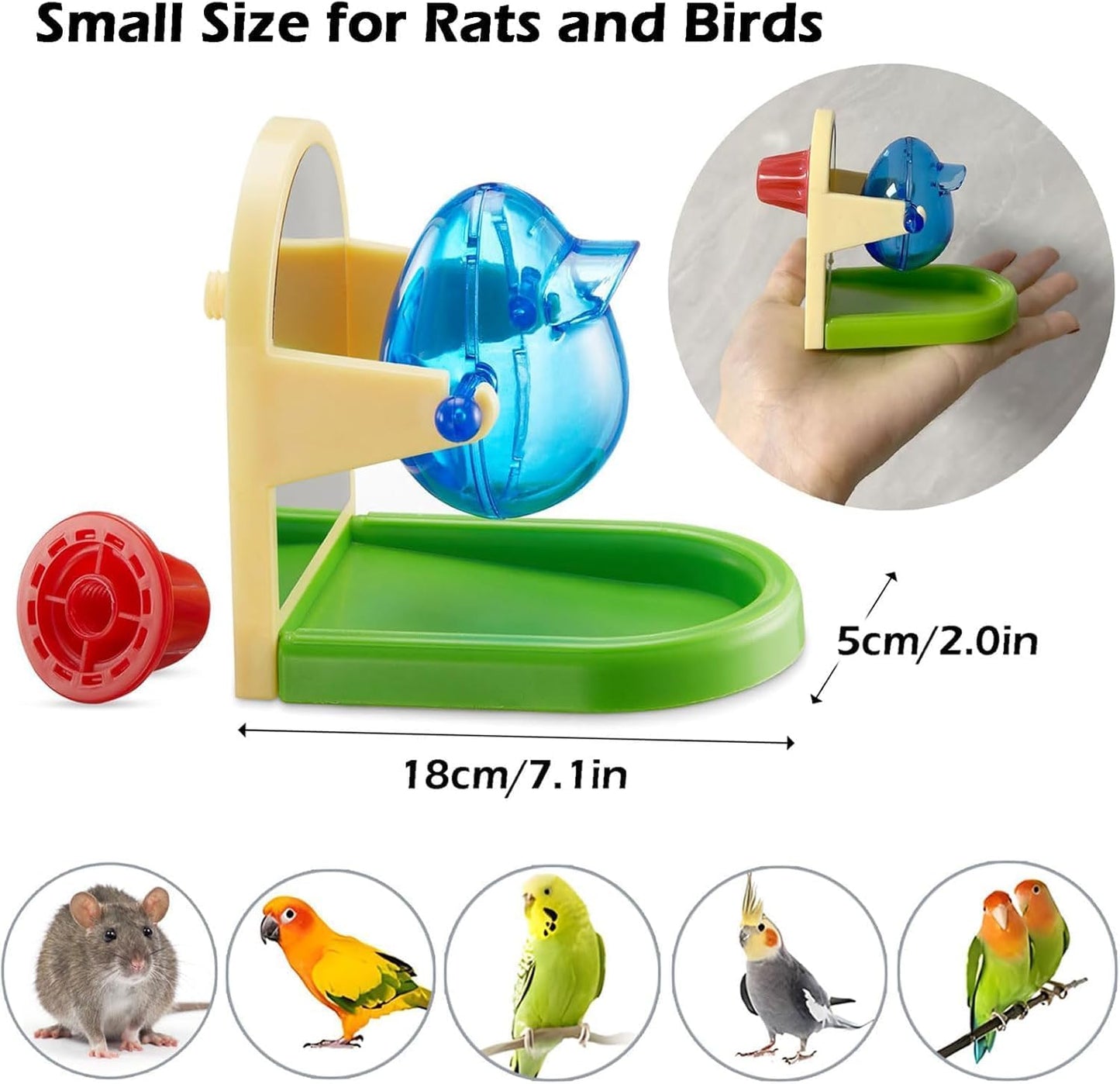 Rat Enrichment Toys - Interactive Foraging and Intelligence Growth Puzzle Games, Treat Dispensing Slow Feeder for Cage, Bird Toy for Parakeet Conure (2Pcs)