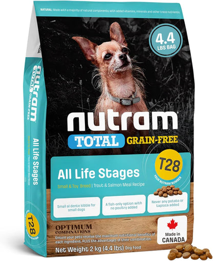 T28 Grain-Free Dog Food for Small & Toy Breeds – High Protein Trout & Salmon Meal Kibble | Chicken-Free, Limited Ingredient, Fish Dry Dog Food for Small Dogs & Puppies (4.4 Pounds)