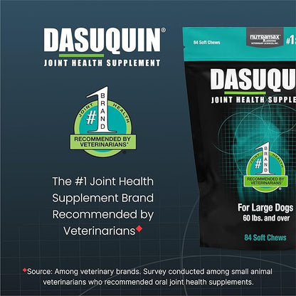 Nutramax Laboratories Dasuquin Joint Health Supplement for Large Dogs - With Glucosamine, Chondroitin, ASU, Boswellia Serrata Extract, and Green Tea Extract, 84 Soft Chews, DASL84SC