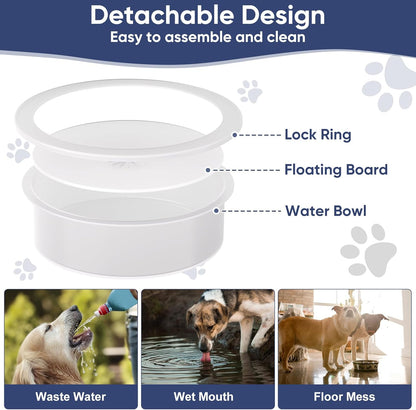 XIAZ Slow Feeder Dog Bowl Elevated Food and Water Bowl Stand for Large Medium Sized Dog, 4 Heights Adjustable, Non-Slip, Durable, Prevents Bloating & Improves Digestion for Dogs