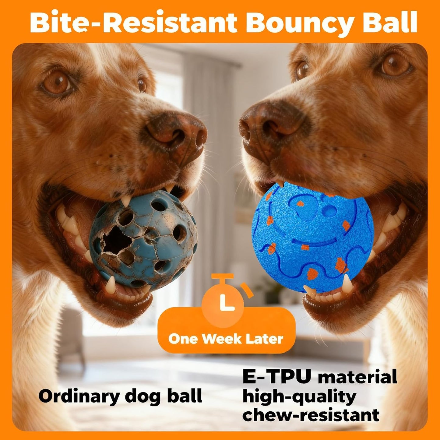Dog Balls: Interactive Dog Ball, Self-Moving Dog Toy with Auto-Rolling & Bouncing, E-TPU Material, IP54 Waterproof, Motion-Activated, for Small/Medium/Large Dogs (Blue)