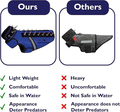 CoyoteVest SpikeVest Dog Harness Vest for Small Dogs, Reflective Dog Vest with Spikes to Shield Your pet from Coyotes, Raptor and Animal Attacks, Anti Hawk Vest, Made in USA (M-Royal Blue)