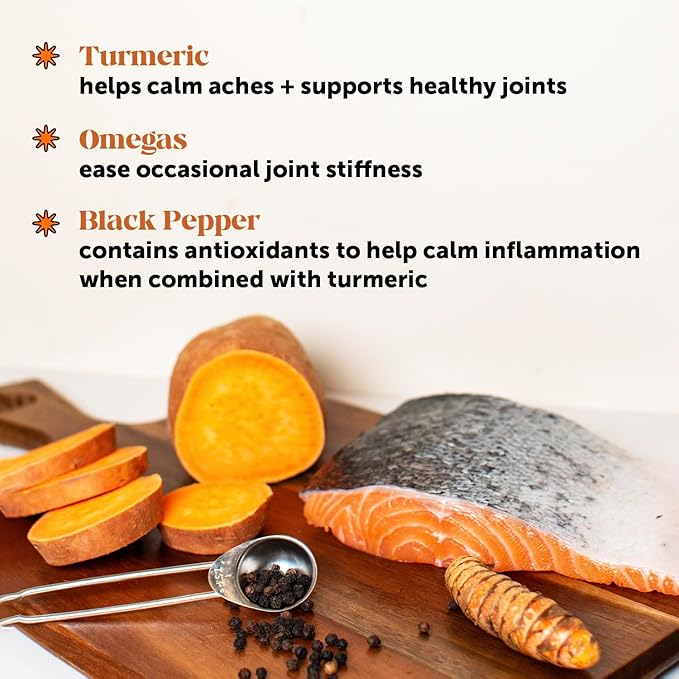 Pet Honesty Hip & Joint Turmeric Health - Joint Supplement for Dogs, Omega-3 Fish Oil, Turmeric to Support Overall Health & Ease Stiffness - Advanced Pet Mobility Support - 90 Ct (Pumpkin)