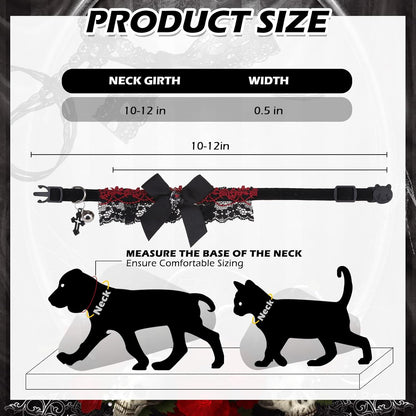 EXPAWLORER Cat Collar Breakaway,Adjustable Soft Velvet Cat Collar with Cross Accessory and Bell,Safety Quick Release Gothic Style Pet Collar for Cat,Kitten,Small Dog