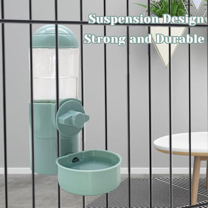 Hamiledyi Rabbit Water Bottle 17oz Bunny Hanging Automatic Water Dispenser Chinchillas Feeder Water Bowl Small Animal No Drip Plastic Water Dispenser for Guinea Pigs Chinchillas Hedgehogs Ferrets 2Pcs