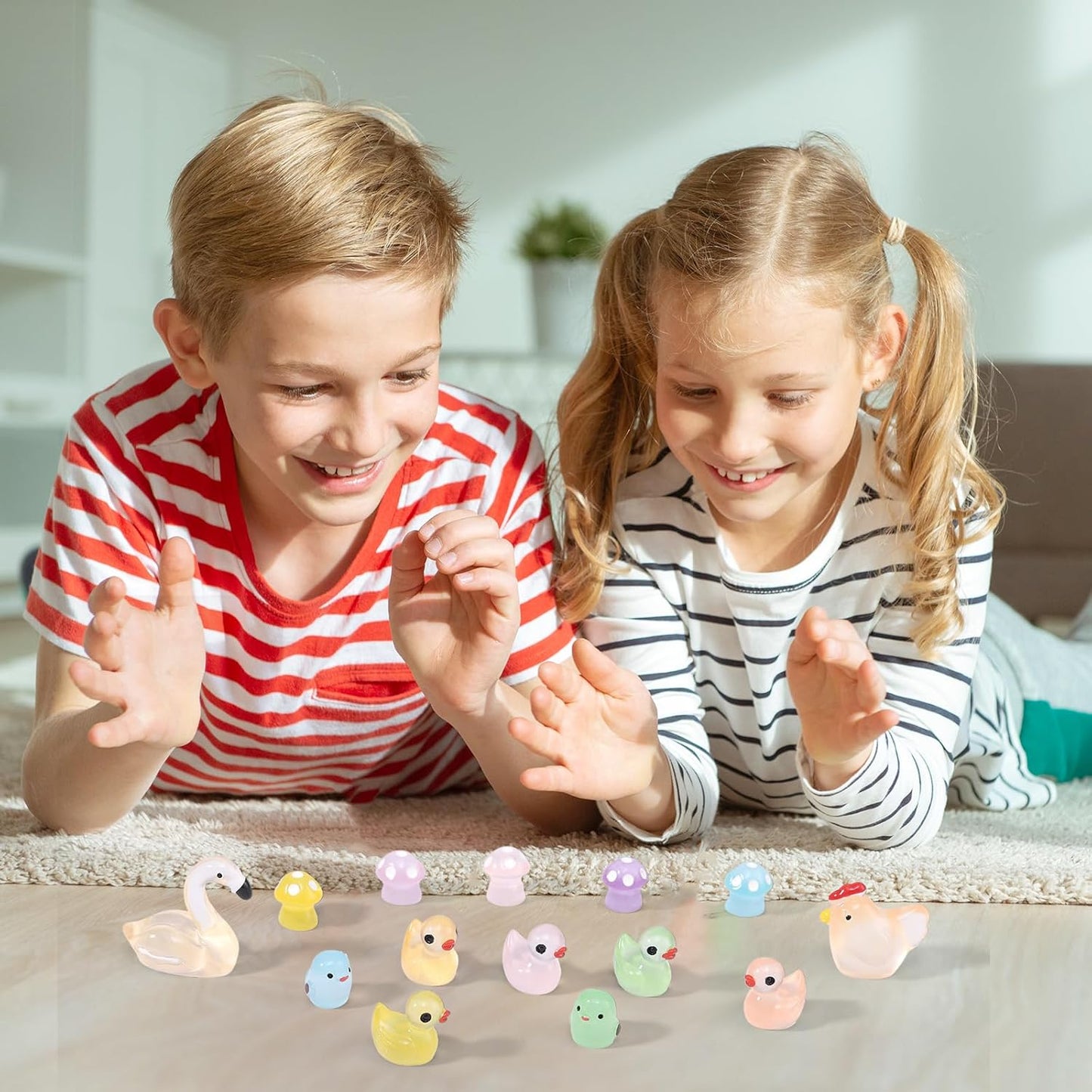 160 Pcs Mini Resin Animals Luminous Tiny Resin Animal Figures to Hide 35 Types Variety Mini Animals Ducks for Fairy Garden Accessories Micro Landscape Aquarium Decor Garden Dollhouse Accessories