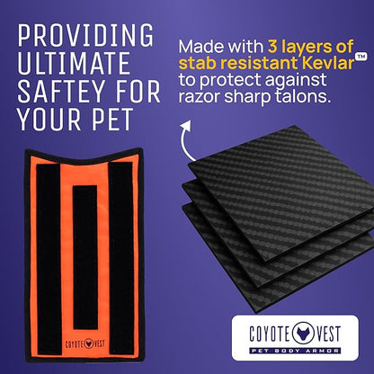 CoyoteVest SpikeVest Dog Harness Vest for Small Dogs, Reflective Dog Vest with Spikes to Shield Your pet from Coyotes, Raptor and Animal Attacks, Anti Hawk Vest, Made in USA (XS-Fluorescent Orange)