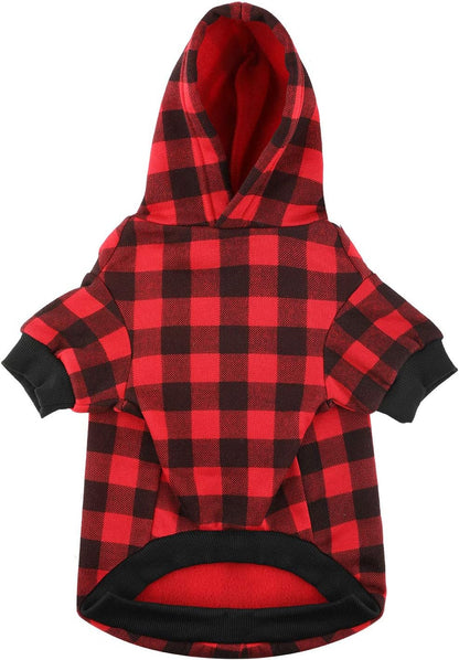 Plaid Dog Hoodie Sweatshirt Sweater for Extra Large Dogs Cat Puppy Clothes Coat Warm and Soft(XL)