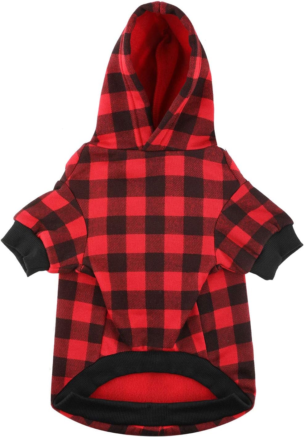 Plaid Dog Hoodie Sweatshirt Sweater for Extra Small Dogs Cat Puppy Clothes Coat Warm and Soft(XS)