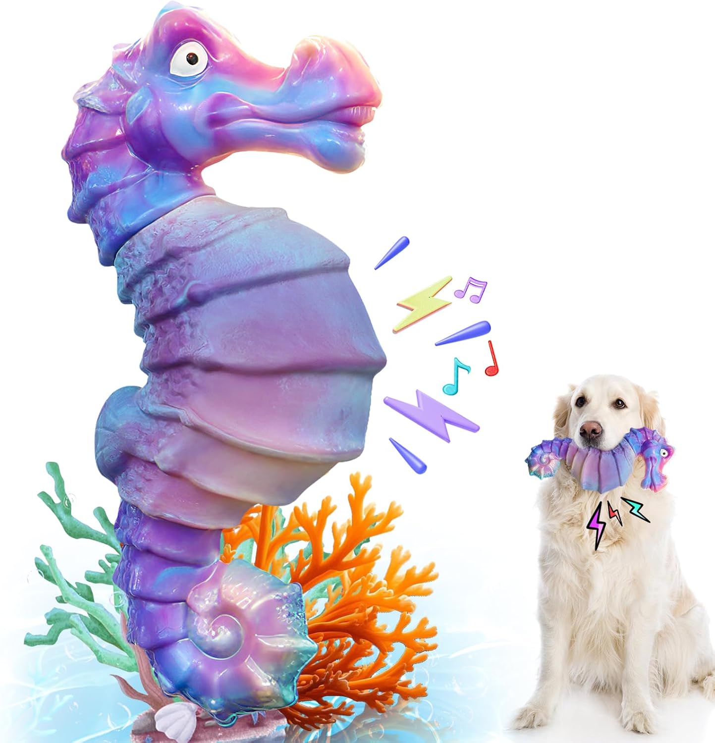 Dog Chew Toys for Aggressive Chewers: Squeaky Dog Chew Toys for Large Dogs-Tough Indestructible Toys for Large/Medium/Small Breeds-Interactive Toys with Fun Squeaky Sound for Boredom