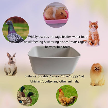 26 Pack Rabbit Feeder for Cage Chicken Waterer 21 oz Food Water Cat Treats Cups Puppy Hanging Feeding Dish Coop Bowl Watering Container Drinker Pigeon Bird Bath