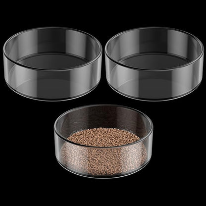 Pawfly 3 Pcs Shrimp Feeding Dish, Clear Glass Aquarium Shrimp Feeder, Transparent Food Tray for Fish Tanks and Terrariums