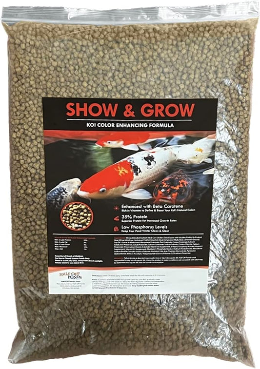 HALF OFF PONDS Show and Grow Koi and Goldfish Color Enhancing and Protein Food 5 lb Bag - KOISG-005
