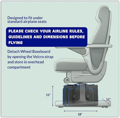 Katziela Rolling Rover Airline Compliant Expandable Premium Pet Carrier 6-Wheeled Baseboard Telescopic Handle Two-Sided Expandable Rolling Carrier Designed (Black- Blue Piping)