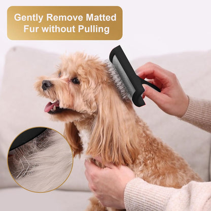 Dog Slicker Brush for Doodle Grooming,Dog Brush for Poodles,Long Pin Haired Pet Slicker Brush for Goldendoodles, Labradoodles,Bernedoodles (Black)