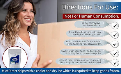 MiceDirect EST. 2003 20 Jumbo Rats: Fresh Fast Frozen Food for Corn Snakes Ball Pythons