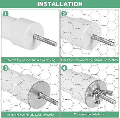 1-Pack Rope Perches for Bird Cages, 31.5 in Length Comfort Grip Flexible Rope Perch Beak & Paw Grinding for Parrots/Cockatiels/Parakeets, Bird Platform Sand [Cyan]