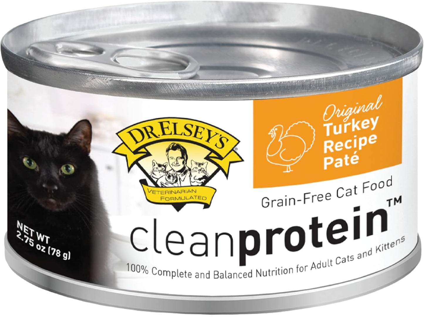 Dr. Elsey's cleanprotein Original Turkey Recipe Wet Cat Food, 2.75 oz Can (Pack of 24)