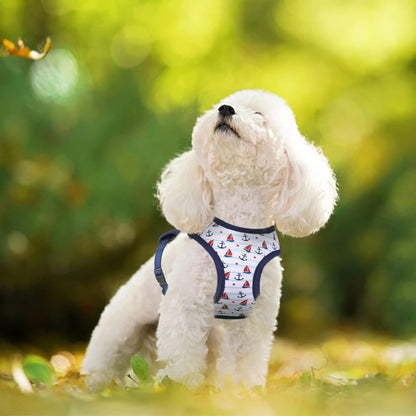 Mile High Life Step in Dog Harness for Small Dogs No Pull, Easy Get on Air Mesh Vest Harness, Adjustable Easy Closures Both Neck and Chest (White, M Chest 15.7"-23.2")