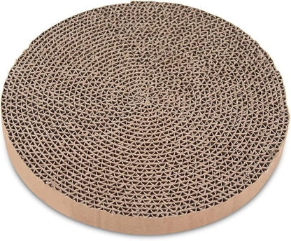 Round Cat Scratcher Replacement Pads -Circle Scratcher Pad Cardboard Cat Scratchers Refill 10 inch Diameter 7/8 inch Thickness(Replace Cardboard 2PCS)