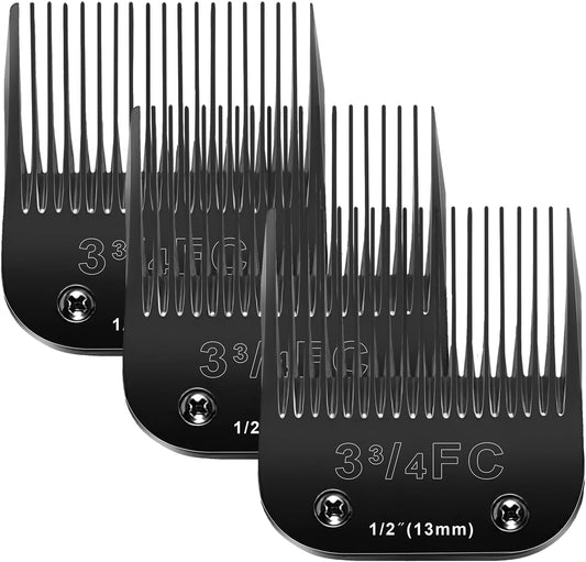 3FC Blades Dog Grooming Blades Compatible with Andis/Oster A5/Wahl KM-10 Series Dog Clippers,Detachable Clipper Replacement Blade,Black (3FC/3PCS)