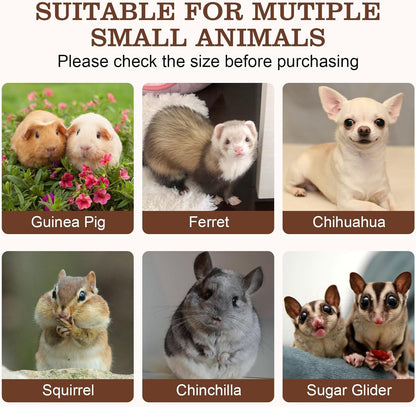 Sugar Gilder Harness and Leash, 3 Pack Small Animal Walking Training Vest Accessories for Hamster Squirrel Rabbit Reptile (Black)