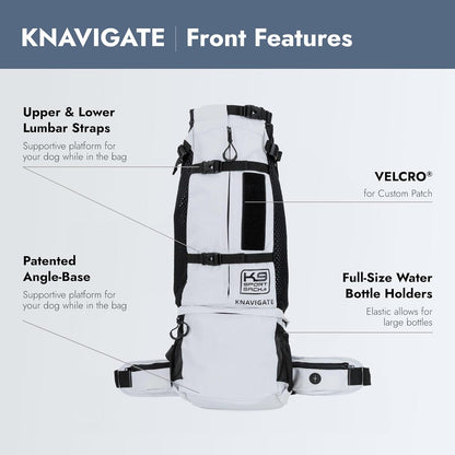 K9 Sport Sack Knavigate - Small, Lunar Rock - Ideal for Dogs with 13-16” Back Length - Adjustable, Backpack-Style Carrier with Internal Frame & Padded Hip Belt