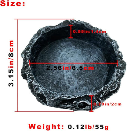 2 Pack Reptile Feeding Dish Corner Bowl, Reptile Water Dish Food Bowl Feeding Terrarium Bowls for Bearded Dragon Lizard Frog Gecko Tortoise Hermit Crab