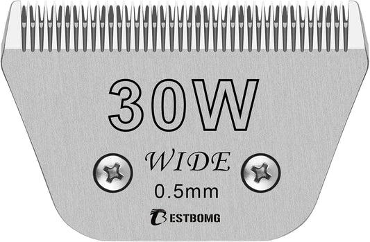 Detachable Pet Dog Grooming Blades-Size 30W Dog Grooming Wide Blade,Cutting length 1/100",Compatible with A***s,Oster A5,Wahl km10 Clippers