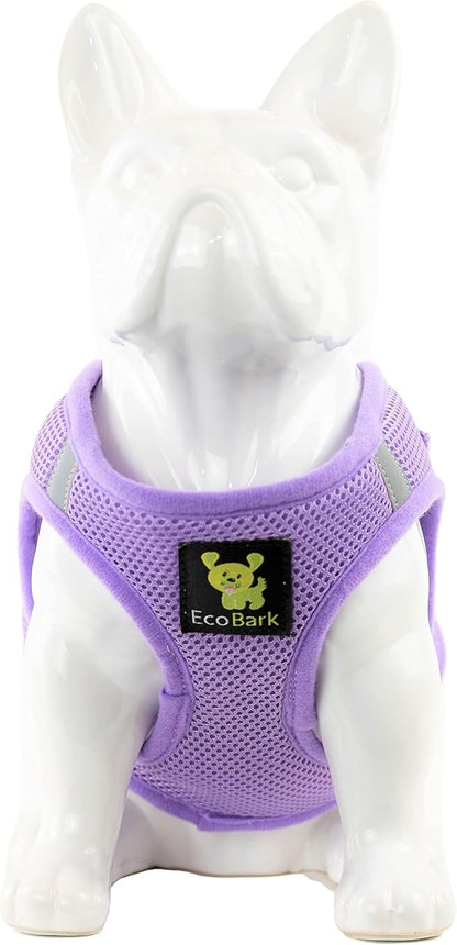 EcoBark Step in Dog Harness - Eco-Friendly Dog Harnesses for Small and Medium Breed Dogs - Reflective and Adjustable Body Halter Vest - Soft Mesh Toy Breed Harness (Lavender, XL)
