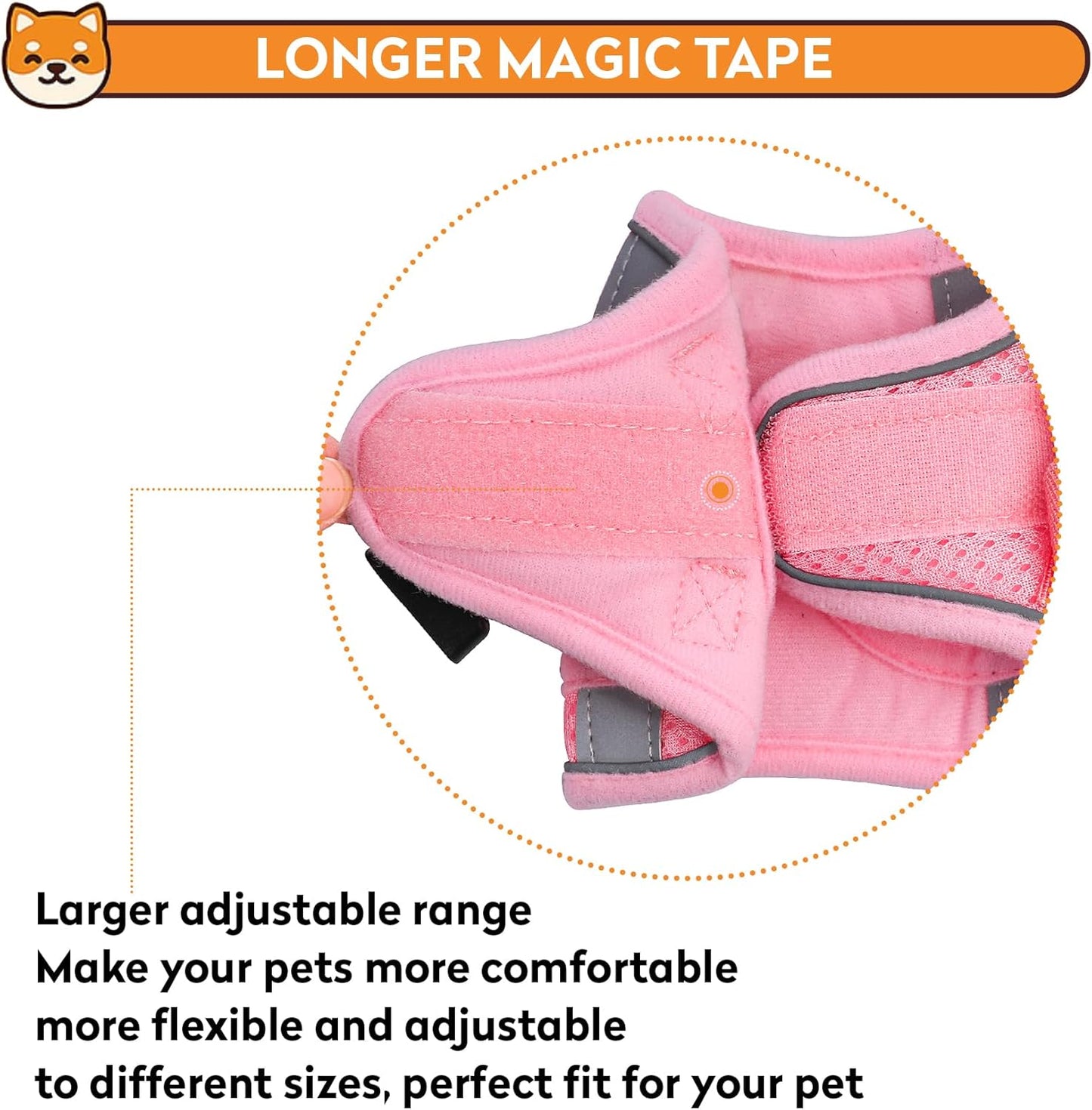 Dog Harness with Leash Set, No-Pull Step-in Reflective Pet Harness with 1 Leash Clips, Adjustable Soft Padded Easy Walk Dog Vest for Small Medium Large Dogs, Cats(Light Pink, Small)