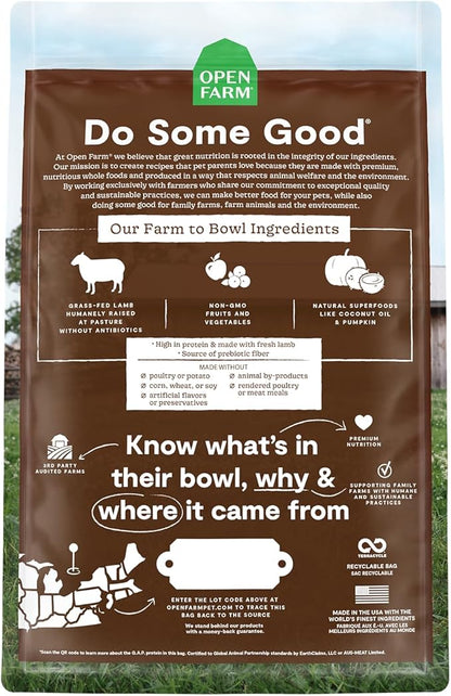 Open Farm Pasture-Raised Lamb Grain-Free Dry Cat Food, Humanely Raised Lamb Recipe with Non-GMO Superfoods and No Artificial Flavors or Preservatives, 2 lbs