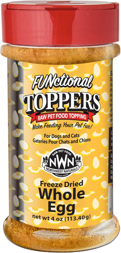 Northwest Naturals Freeze-Dried Whole Chicken Egg Functional Topper - for Dogs & Cats - Healthy, 1 Ingredient, Human Grade Ingredients, All Natural, Proudly Made in USA, 4 Oz (Pack of 1)