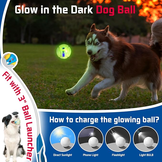 2 Pack Giggle Ball for Dogs, Interactive Dog Toys for Treat Dispensing, Glow Ball Durable Puppy Toys to Keep Them Busy, Multifunctional Dog Toys for Teething/Slow Feeder/IQ Training/Playing