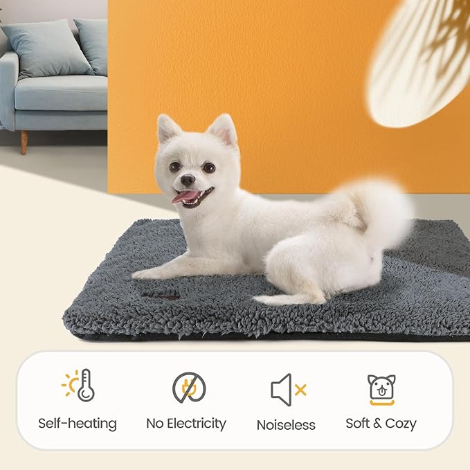 Self Warming Cat Bed Self Heating Cat Dog Mat 29.1 x 18.9 inch Extra Warm Thermal Pet Pad for Indoor Outdoor Pets with Removable Cover Non-Slip Bottom Washable Non Electric