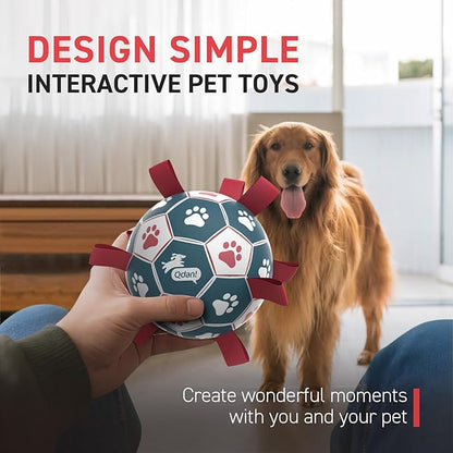 QDAN Premium Dog Balls Toys, Pet Training Soccer Ball with Straps, Puppy Birthday Gifts, Dog Water Toy, Durable Herding Balls for Small Medium Dogs, Pet Toys Puppy Ball (6 Inch)