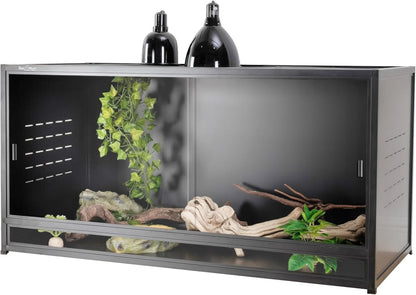 Reptile Terrarium 120 Gallon Large, PVC Enclosure Breeding Tank for Bearded Dragon Gecko Lizard Snake, Wide Breeding Lounge Vivarium Area with Ventilation, Suit for Juvenile to Adult Reptiles